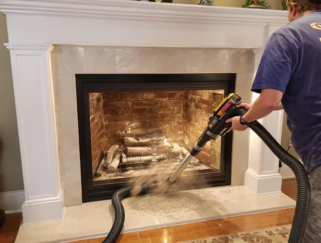 Fireplace cleaning performed by Perris Chimney Sweep in Perris, CA
